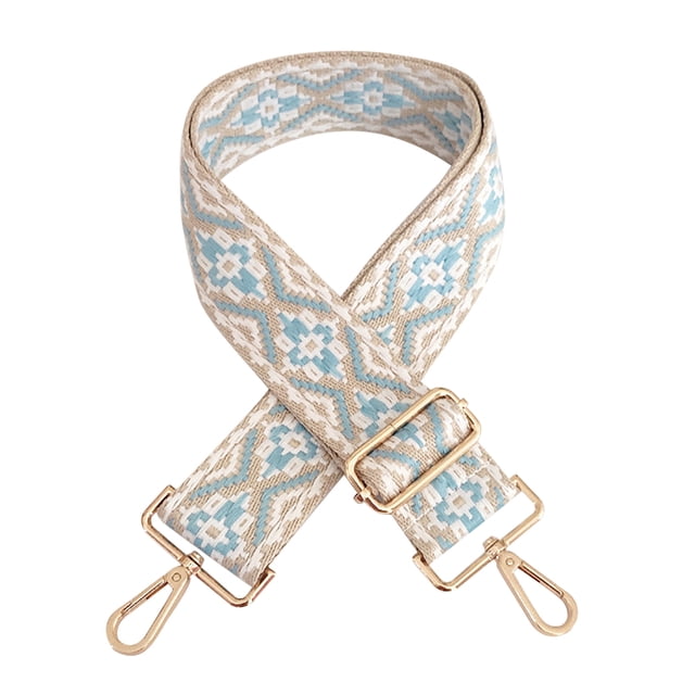 Ygjytge Correa Hombro 5 Cm Correas Monedero Anchas Piezas Bolso Étnico (blanco Azul Claro)