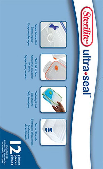 Sterilite 12-Piece Ultra Seal Set Clear (Available in Case of 2 or Single Unit)