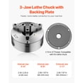 thumbnail image 4 of VEVOR 8 Inch 3-Jaw Self-Centering Lathe Chuck with 2 1/4 in-8 Threaded Backing Plate, 4 of 9