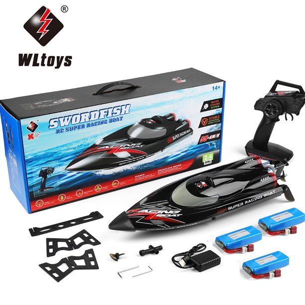 WL916 2,4 Ghz RC barco de carreras de alta velocidad 55 km/h lancha rápida 2 canales baterías recargables barco Control remoto regalos para chico3Batería Deng Xun unisex
