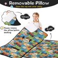 thumbnail image 3 of Monster Cartoon Truck Blue Pattern Teens Toddler Nap Mat with Pillow, Sleeping Mat Bag for Preschool Daycare 51"x22", 3 of 6