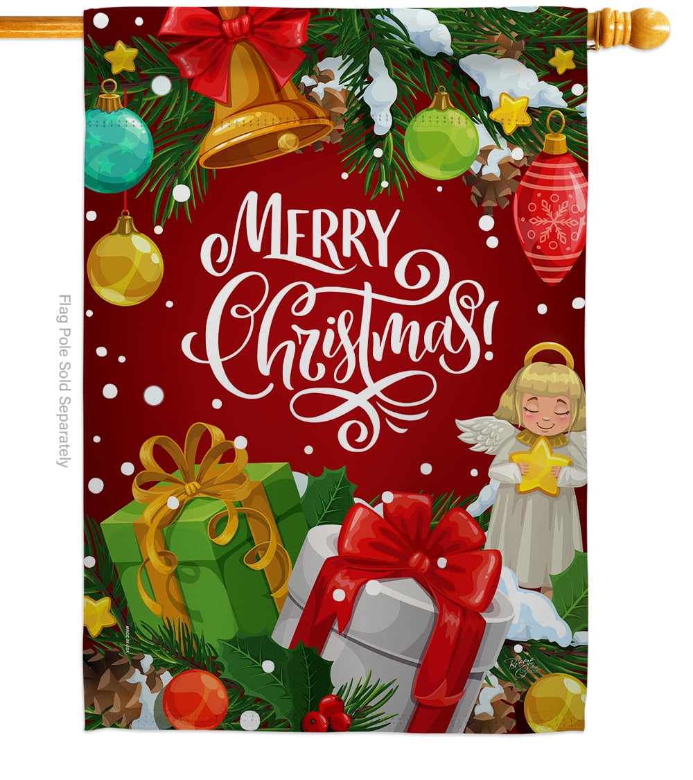 Merry Christmas House Flag Winter 28 X40 DoubleSided Decorative