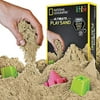 NATIONAL GEOGRAPHIC Play Sand with Castle Molds and Tray - 2 LBS (Natural) - A Kinetic Sensory Activity 2 Pound Natural