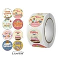 thumbnail image 6 of 500 Pcs Round Happy Birthday Stickers Roll Self Adhesive Birthday Party Decor Stickers Presents Gifts Sealing Stickers, 6 of 6