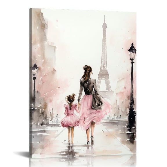 JRXY Paris Eiffel Tower Decor for Bedroom for Girls Pink Paris Theme Room Decor Wall Art Canvas Black and White Art Eiffel Tower Pictures Decorations London Big Ben Tower Eiffel  12x16 in