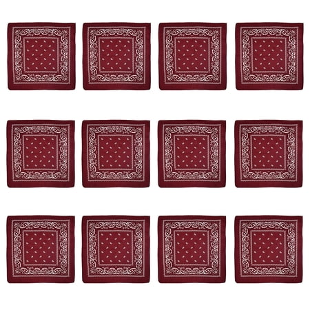 Classical Printed Headscarf for Party Square Kercheif Casual Street Dancing Bandana Outdoor Activity Headwrap 12PCS
