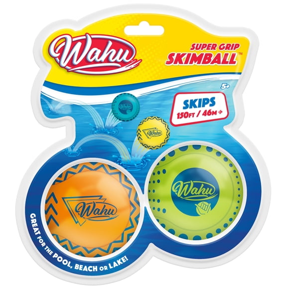 Wahu Super Grip Skimball 2-Pack Green/Orange - Beach & Pool Toy Child/Adult Ages 5 