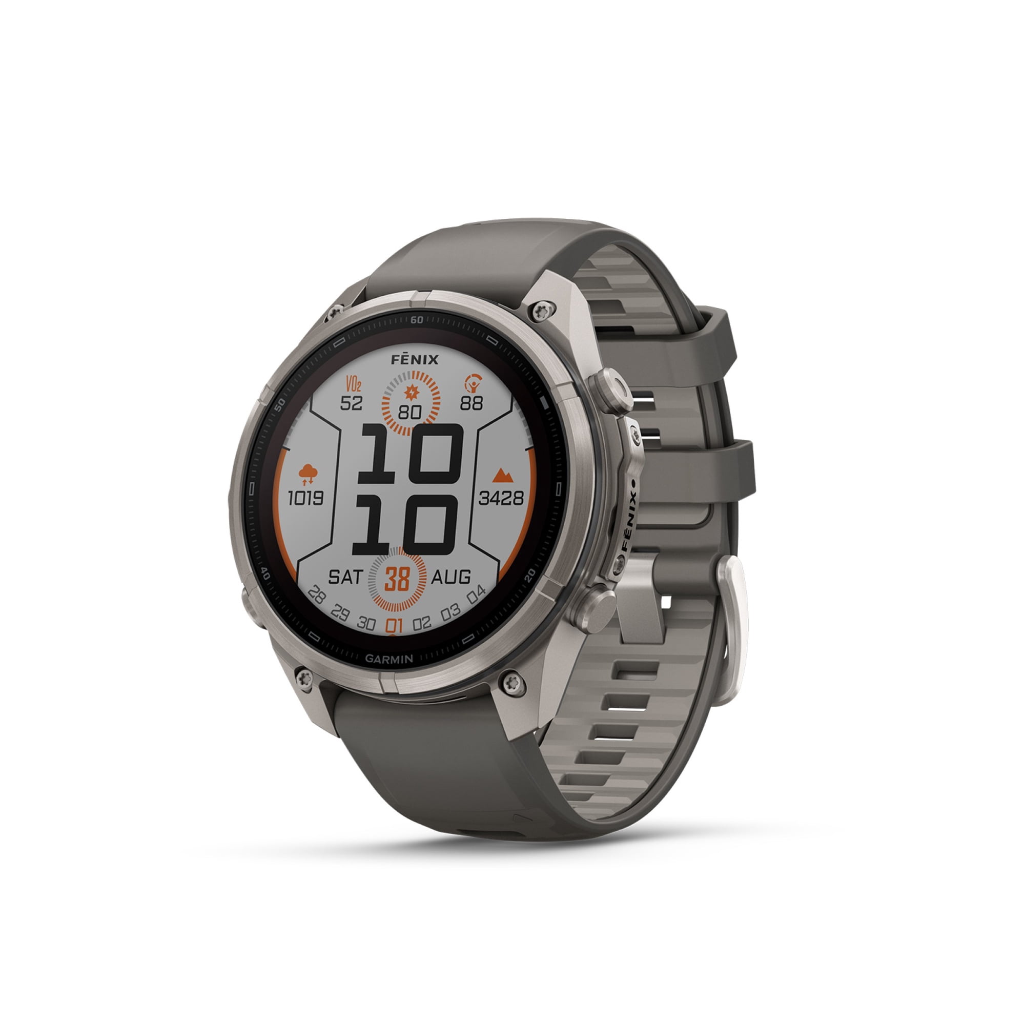 Garmin fenix 9 Pro – Solar, 47 mm Titanium with Pebble Gray/Silver Gray Silicone Band
