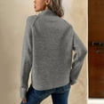 thumbnail image 5 of Ladies' Casual Stand Up Collar Knitted Sweater Solid Color Button Casual Loose Sweater for Fall Winter Easy Wear,Dark Gray,L, 5 of 5
