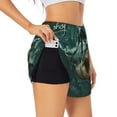 thumbnail image 3 of Lsque Abstract Geometric Shark Printed Women's Running Shorts with Liner Pockets,Elastic Quick Dry Workout Athletic Gym Yoga Shorts,Womens High Waist Shorts-Large, 3 of 9