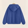 thumbnail image 5 of Htigea Womens Bear Ears Hoodies Sherpa Fleece Hooded Sweatshirts Oversized Long Sleeve Pullover Tops Blue S, 5 of 8