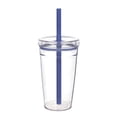 thumbnail image 2 of Queroig Transparent Tritan Straw Tumbler 16oz Colorful Coffee Cup with Lid Cute Leak-Proof Sippy Cup for Iced Coffee Tea Juice Milk, 2 of 7