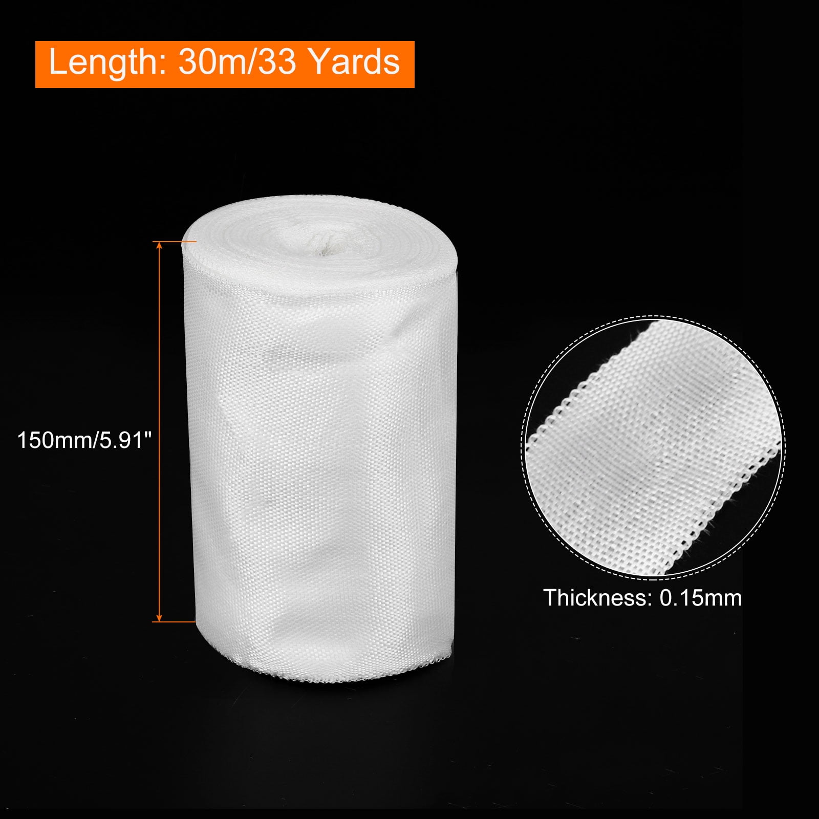 2pcs Fiberglass Cloth Tape 30m(33 Yard)x150mmx0.15mm Fiberglass Mesh Glass Fiber Mesh Fabrics Insulation Tape