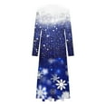 thumbnail image 4 of ClodeEU Christmas Graphic Maxi Dress for Women ,Crewneck A Line Long Sleeve Flowy Swing Dresses Blue,Womens Plus M, 4 of 4