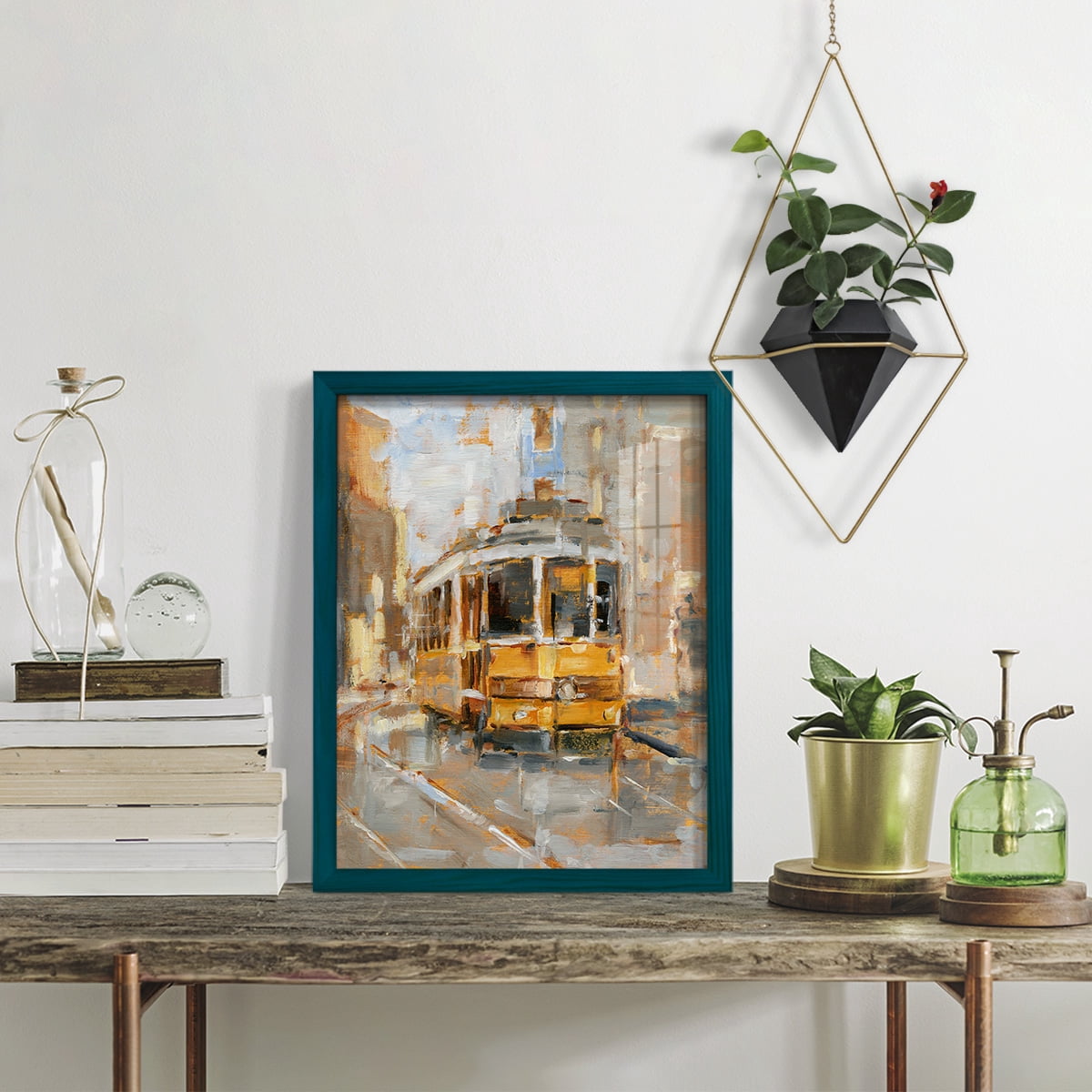 Day Trolley II - Framed Print w/glass - Ocean Blue