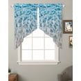 thumbnail image 2 of Blue Ocean Swag Valances for Windows, Underwater Sea Waves Water Ripple Seascape Rod Pocket Sheer Valances for Small Windows, Swag Toppers Light Filtering for Kitchen Living Room 2 Panels 28''x36'', 2 of 6