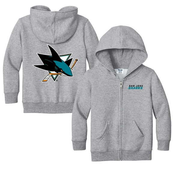 Toddler Chad & Jake Heather Gray San Jose Sharks Logo Full-Zip Hoodie Jacket