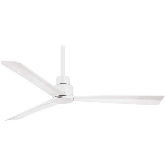 52" Minka Aire Simple Flat White Outdoor Ceiling Fan with Remote Control