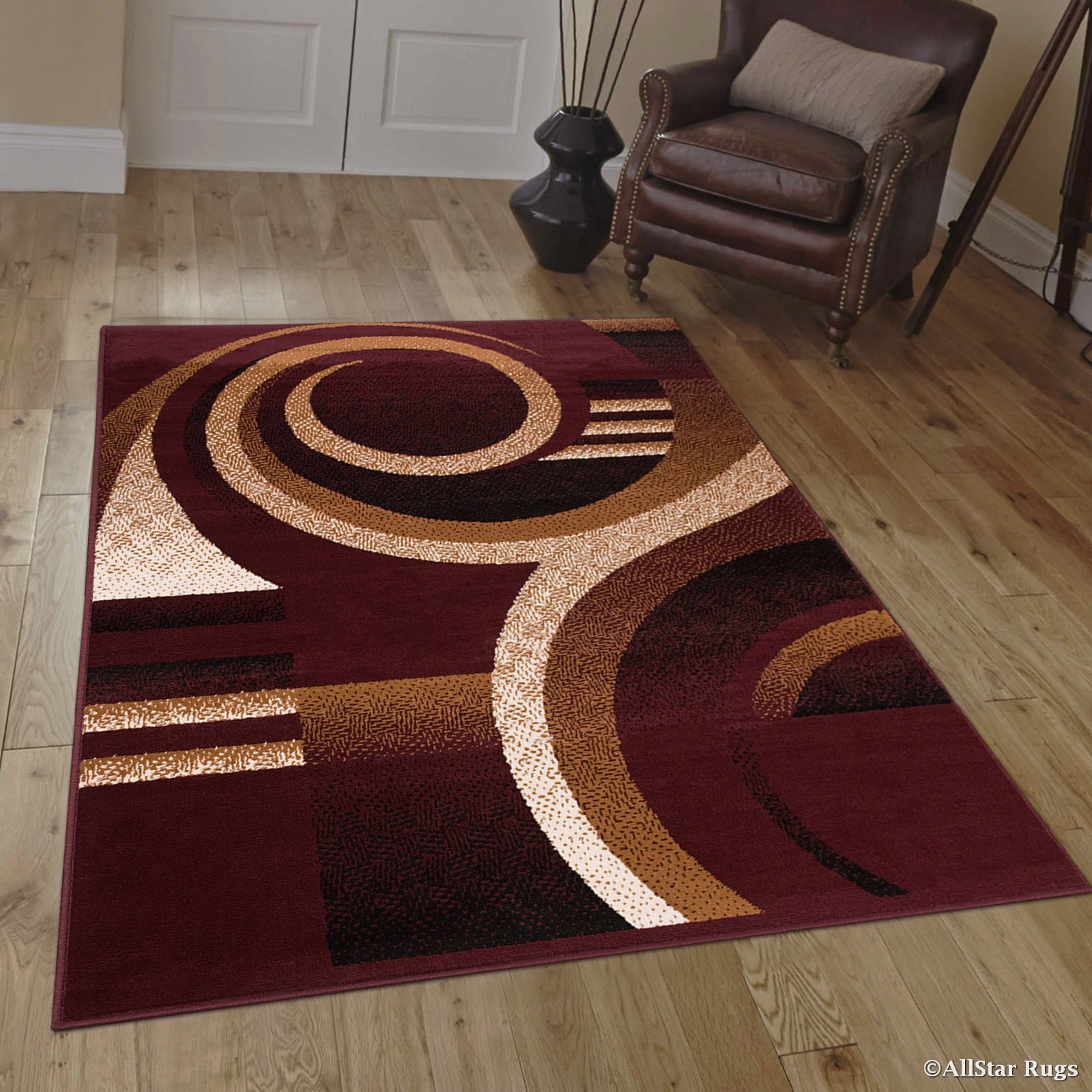 Allstar Burgundy Area Rug. Contemporary. Abstract. Traditional. Geometric. Formal. Shapes