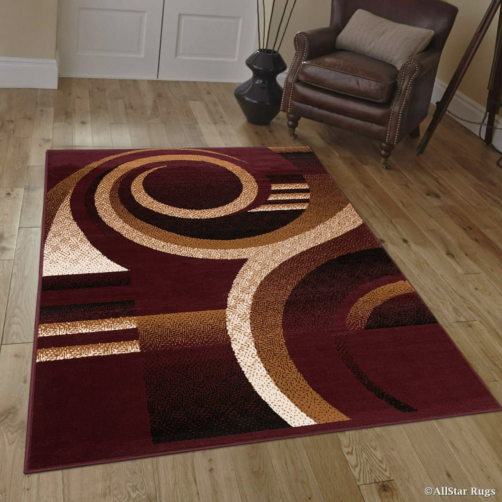Allstar Burgundy Area Rug. Contemporary. Abstract. Traditional
