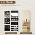 thumbnail image 6 of CZMJY Jewelry Cabinet Wall or Door Mounted, Hanging Lockable Jewelry Armoire Storage with Full Length Mirror, Interior Makeup Mirror, Over the Door Jewelry Organizer Box with Mirror, White, 6 of 9