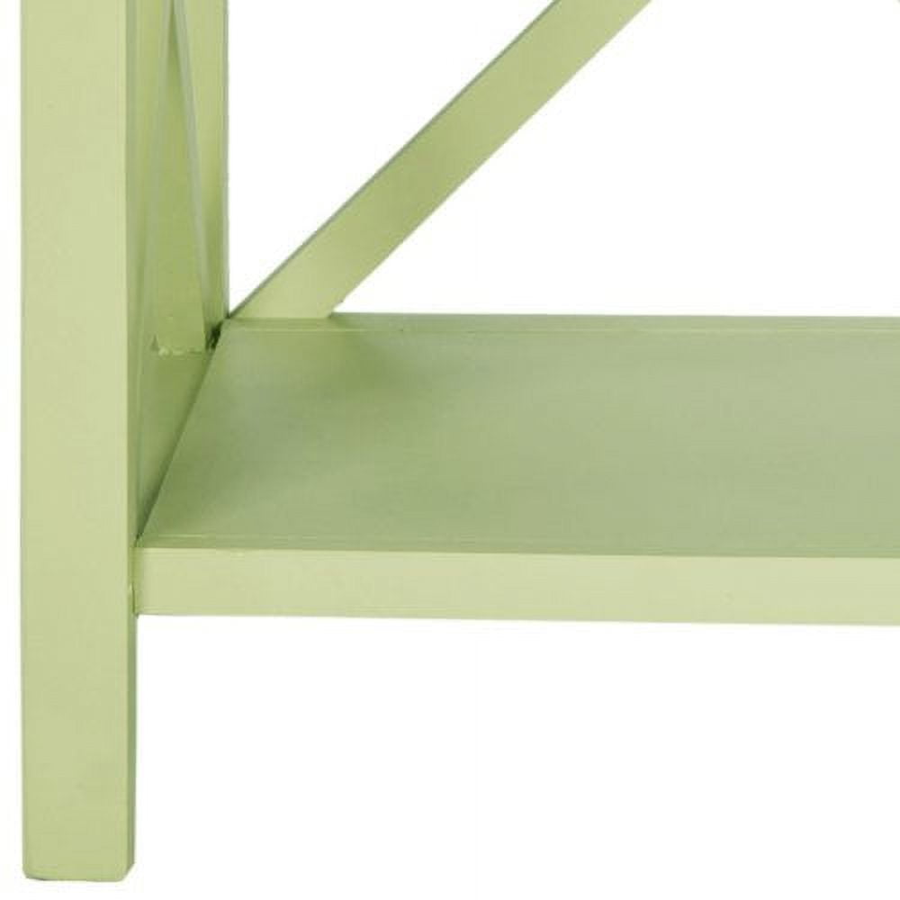 SAFAVIEH Liam Duo X-Back 2 Tier Open Bookcase, Split Pea