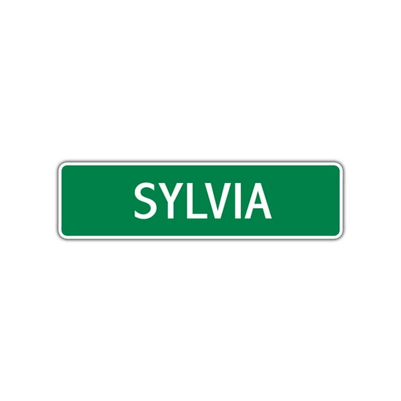 Sylvia Girls Children Name Letter Printed Decoration Label Indoor Outdoor Unique Plaque Wall Novelty Aluminum Metal Sign 4"x13.5"