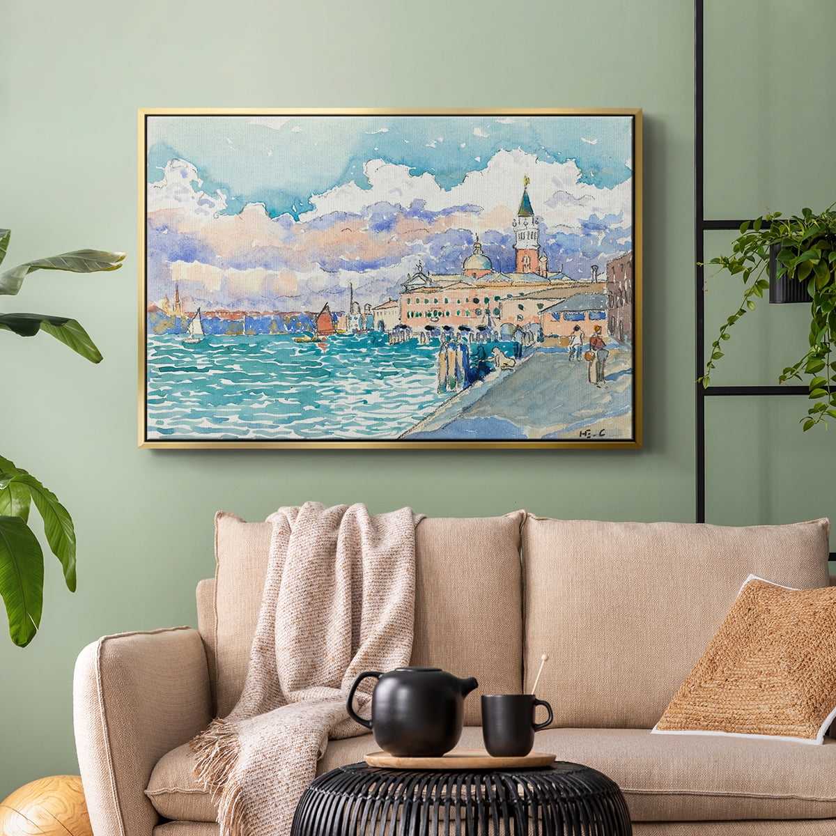 Vintage Landscape-CXVII By Wexford Home Framed in Gold Wood Gallery Wrapped Canvas 17 in. x 25 in.