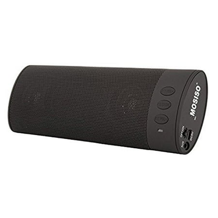 20 Portable Sound System Mosiso Wireless Speaker,Portable Rechargeable Stereo Sound System with 20 Hour Battery Life and Full,Powerful High-Def Sound for iPhone/Android Phones,PC,iPod,MP3/MP4,Black ()