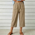 thumbnail image 3 of Luvrsol Capris for Women with Pockets Wide Leg Buttery Soft Stretch Casual Lounge Cropped Trousers S-2XL, 3 of 7