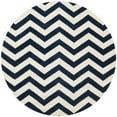 thumbnail image 4 of SAFAVIEH Chatham Jake Zigzag Stripes Wool Area Rug, Dark Blue/Ivory, 6' x 9', 4 of 11