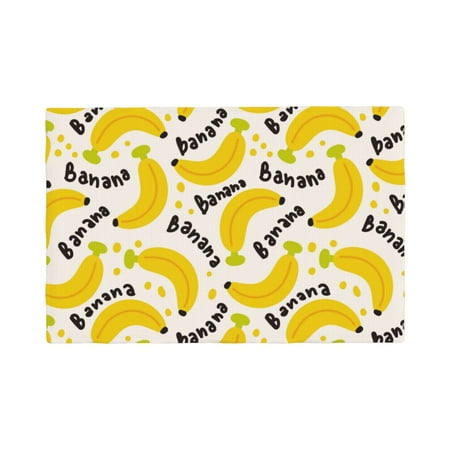 

Table Placemats Set of 6 - Banana Fruit 12x18 In Faux Linen Double Heat Resistant Place Mats Cloth Indoor/Outdoor Placemats Washable Table Mats for Dining Kitchen Party