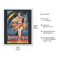 thumbnail image 2 of Tropic Isle - Hawaiian Hula Dancer - Pin Up Girl - Vintage Theater Poster c.1940s - Fine Art Matte Paper Print (Unframed) 16x20in, 2 of 4