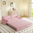 thumbnail image 5 of Timbernest 66" Futon Sofa Bed, 3 in 1 Convertible Sleeper Sofa Queen Size with Side Storage, Velvet Pull Out Sofa Bed, Pink, 5 of 11