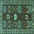 thumbnail image 1 of Ahgly Company Machine Washable Indoor Square Persian Turquoise Blue Traditional Area Rugs, 7' Square, 1 of 4