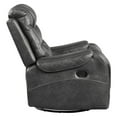 thumbnail image 2 of Lexicon Putnam Traditional Faux Leather Swivel Glider Reclining Chair in Gray, 2 of 10