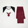 thumbnail image 6 of PatPat Christmas Pajamas Family Matching 2 Piece Pjs Sets for Men Deer Long Sleeve Top & Plaid Pants with Socks Holiday Sleepwear, Black/White, XXL, 6 of 13