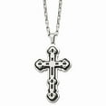 thumbnail image 1 of Stainless Steel Brushed and Polished Black IP-plated Cross Necklace Chain 24" - with Secure Lobster Lock Clasp (3.35mm), 1 of 4