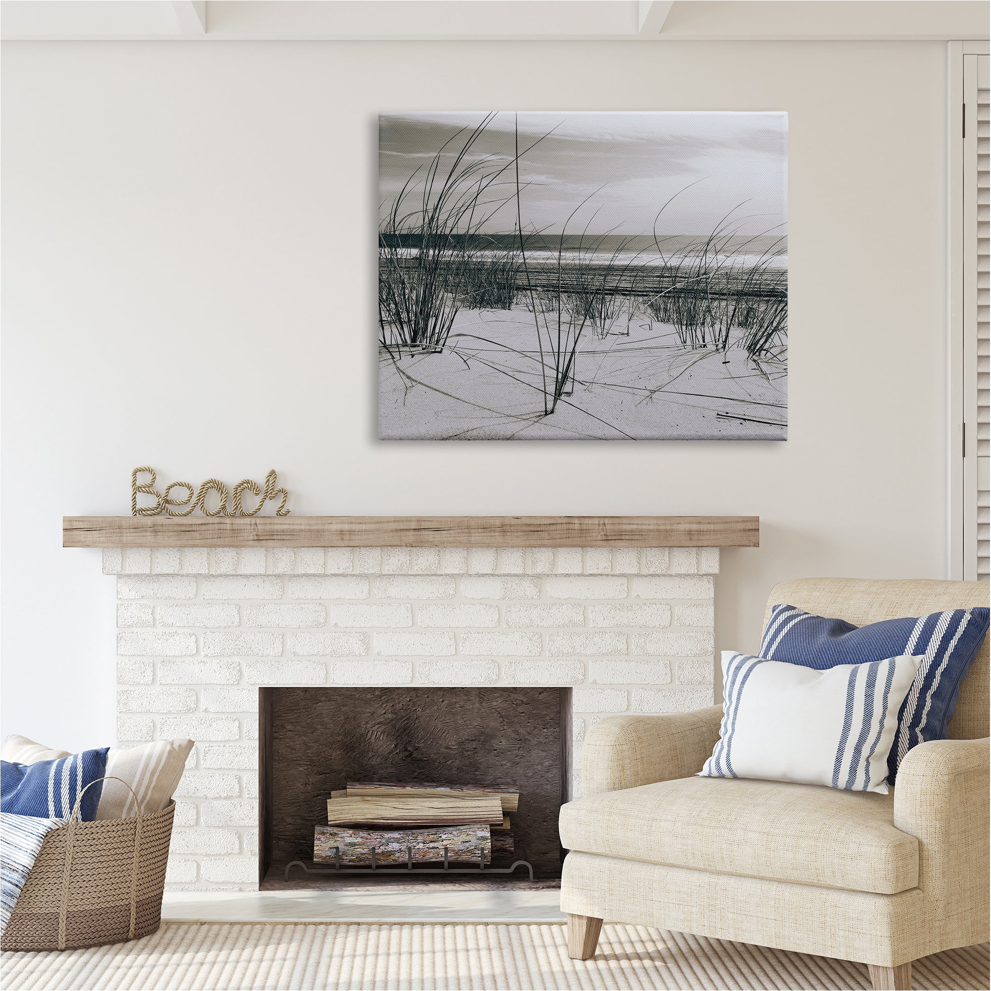 Stupell Industries Ocean Dunes Photography Landscape Photography Gallery Wrapped Canvas Art Print Wall Art, 48 x 36