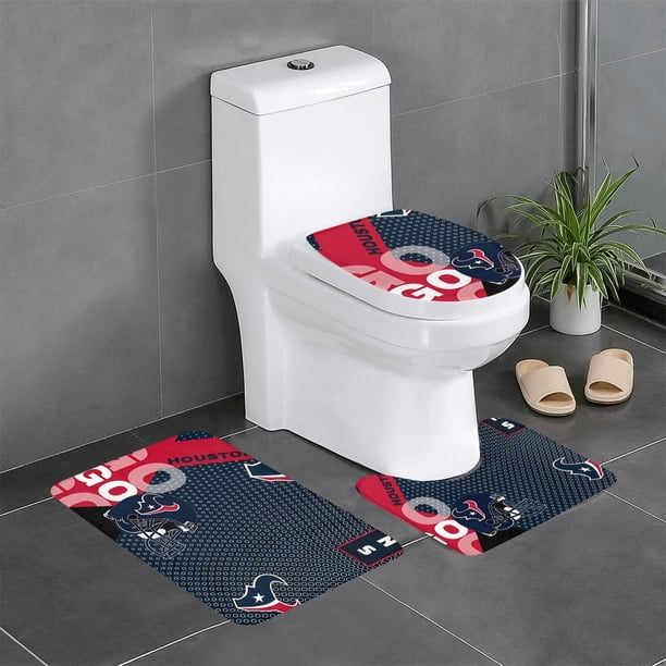 Juego de 3 alfombras de baño del equipo Texans Alfombra antideslizante para baño de 24 x 16 pulgadas