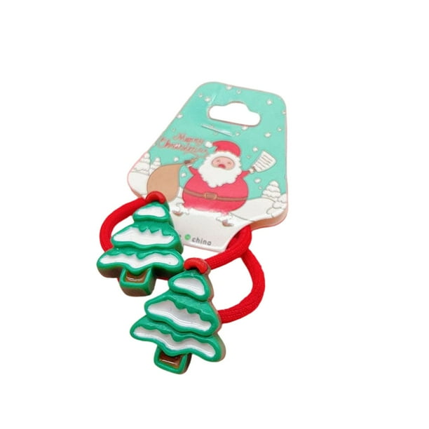 Cinta para el pelo navideña para niñas, pinza para el pelo navideña para bebés, pinza para el pelo de Papá Noel, cinta elástica para el pelo para niñas pequeñas