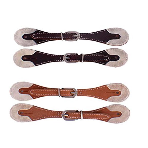 Showman Men's Argentina Cow Leather Spur Straps w/ Rawhide Ends