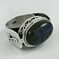 thumbnail image 3 of Labradorite Gemstone Oval Ring, Pure 925 Sterling Silver, Healing Stones, Statement Ring, Tungsten&nbsp;Ring, Amazing Ring, Cocktail Ring, June Birthstone, Gifts For Men (labradorite, 7), 3 of 5