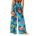 thumbnail image 6 of Tnhcen Women's 2026 New Bohemian Style 100% Polyester Pearl Chiffon Lightweight Sunscreen Beach Cover - up Wide - leg Long Pants Beach Pants Swimwear Cover - up, 6 of 7