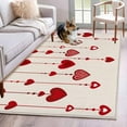 thumbnail image 2 of Valentines Love Heart Area Rug 3x5 FT, Non Slip Entryway Bedside Carpet, Red Love Heart Rustic Burlap Washable Soft Floor Carpet Indoor Mat Non-Shedding Throw Rug for Dorm Kitchen Home Office, 2 of 9