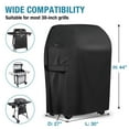 thumbnail image 2 of Grill Cover, Durable 420D BBQ Grill Cover 31/59'', Waterproof Barbecue Grill Cover with Storage Bag, Fits Grills of Weber Char-Broil Nexgrill Brinkmann, Windproof, UV Protection, 2 of 7