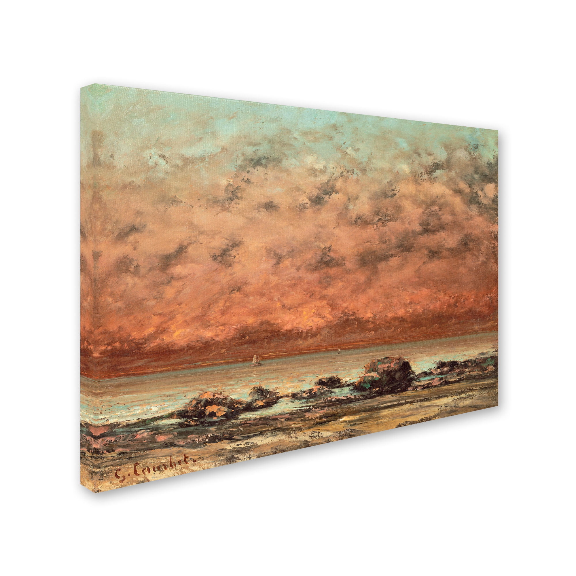 Trademark Fine Art "The Black Rocks at Trouville" Canvas Art by Gustave Courbet