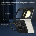 thumbnail image 4 of for Samsung Galaxy Z Flip 5 5G Phone Case, Magnetic 360 Rotating Ring Kickstand Frosted Hard PC Case with Wireless Charging Compatibility for Samsung Galaxy Z Flip 5 5G, Black, 4 of 11