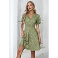 thumbnail image 5 of PRETTYGARDEN Women's Summer Sundress Spring Short Sleeve V Neck Swiss Dot Midi Boho Long Dresses Wedding Guest Dress, 5 of 6