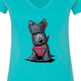 thumbnail image 4 of Inktastic Scottie Dog in Plaid Women's V-Neck T-Shirt, 4 of 5